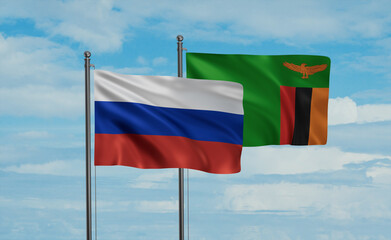 Zambia and Russia flag