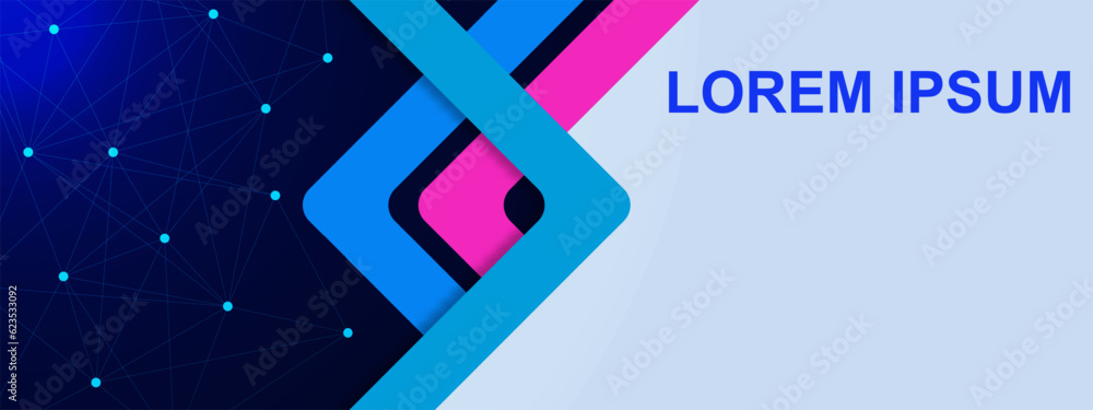 Poster abstract web banner with connecting dots and lines. modern graphic template for website and ads back