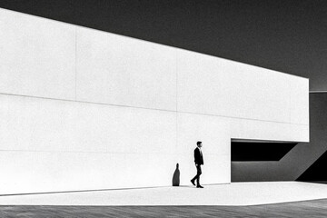 Serenity in Simplicity: Minimalistic Architecture in Black and White - generative ai