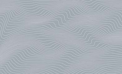 Abstract background with wavy lines. Gray and white vector pattern.