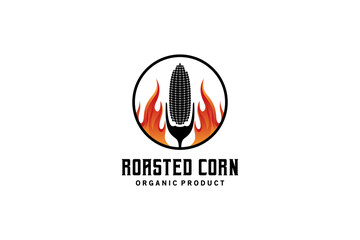 Modern abstract roasted corn logo design vector illustration
