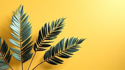 tropical leaf with copy space on isolated background