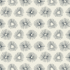 Seamless pattern with hand drawn doodle flowers. Vector illustration
