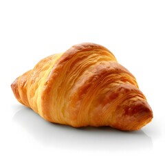 Delicious Croissant on White Background, Created with Generative AI Technology