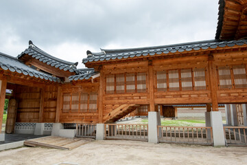 View of the building in Gyeongbokgung Palace in Seoul, South Korea