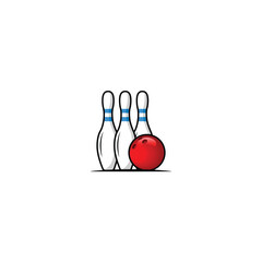 Bowling pins and ball vector graphics