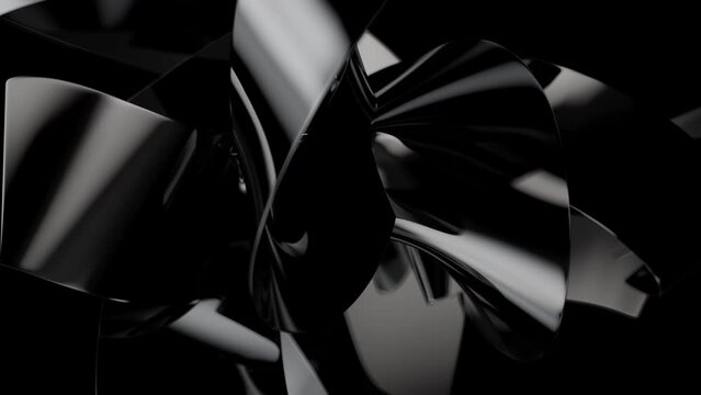 Abstract geometric stripes knot smooth moving, industrial construction structure endless loop