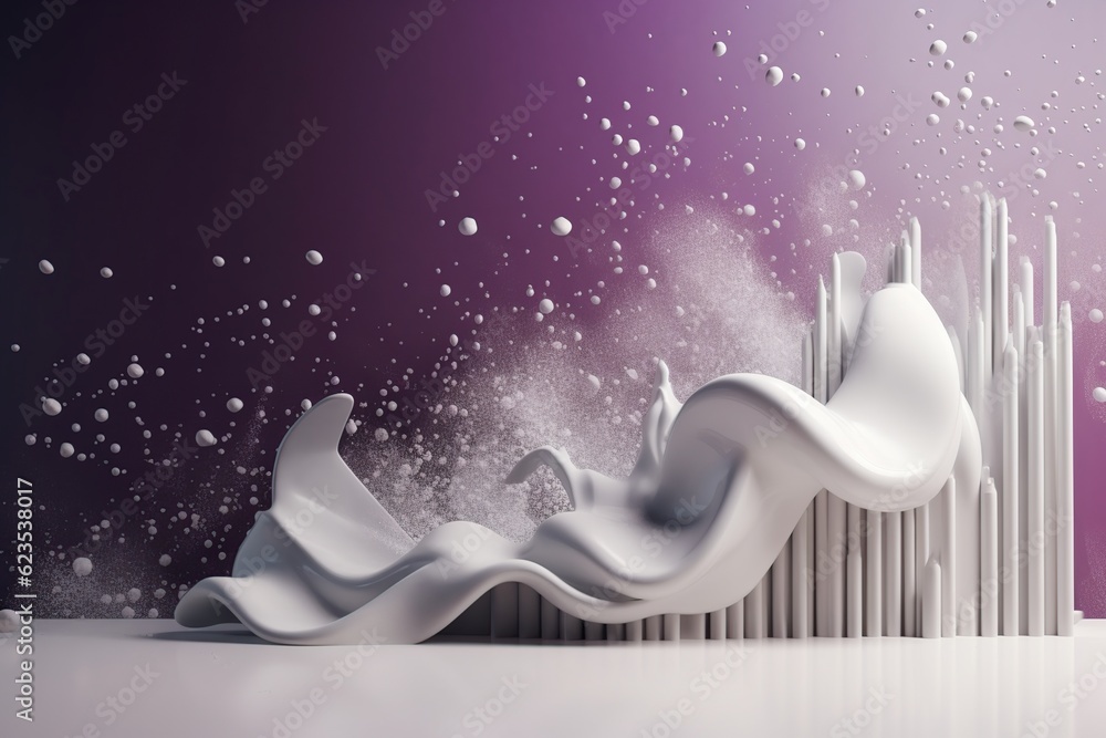 Poster network technology background futuristic tech violet and white wave background. low poly wire made w