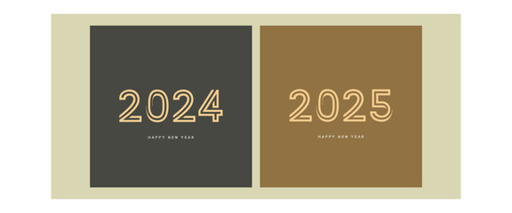 2024 new year design template for poster, flyer, calendar, cover and media post