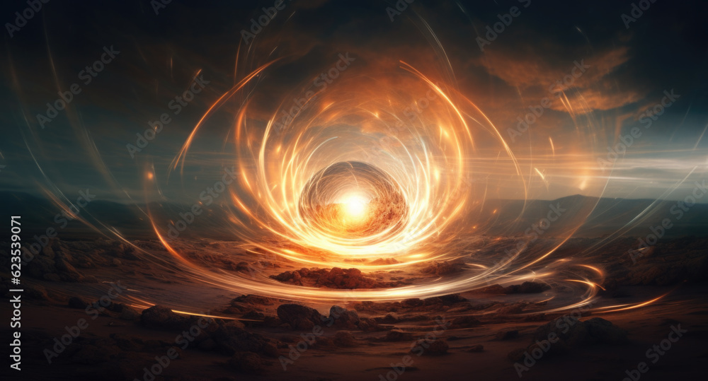 Poster an image of a light at the end of a tunnel. generative ai.