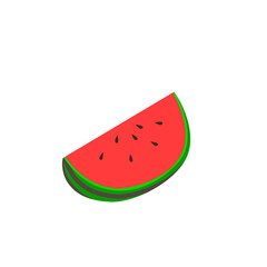 Isometric illustration of a watermelon