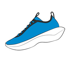 Blue Sneaker Design Side View Shoes Pair Collection