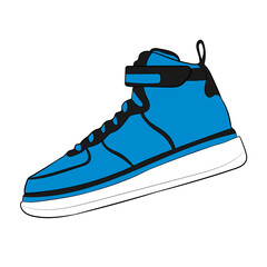 Blue Sneaker Design Side View Shoes Pair Collection
