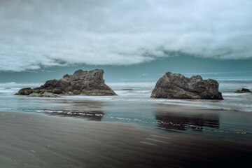 Rocks on the Ruby beach on the West Coast, Olympic National Park, Washington. - 623539646