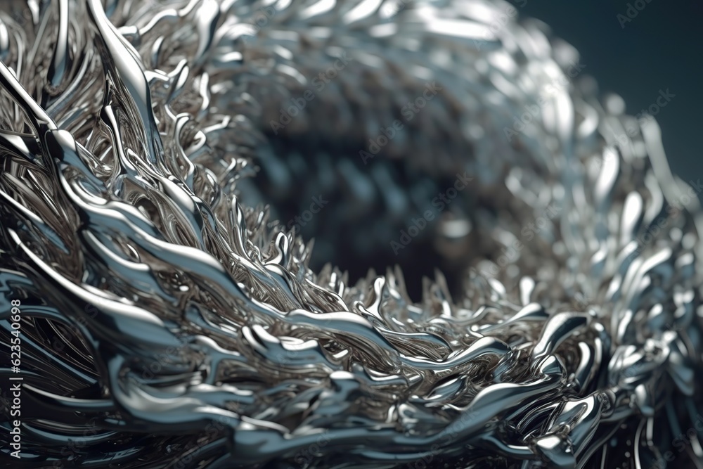 Poster network technology abstract silver round frame background. low poly wire made with generative ai