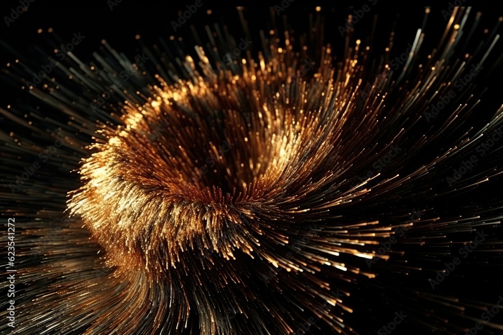 Aufkleber network technology background futuristic tech gold abstract background. low poly wire made with gene
