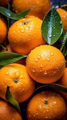 Fresh oranges seamless background with ai generation. Top view