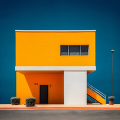 Minimalistic Architecture with Complementary Colors - generative ai