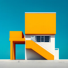 Minimalistic Architecture with Complementary Colors - generative ai