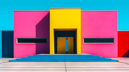Minimalistic Architecture with Complementary Colors - generative ai