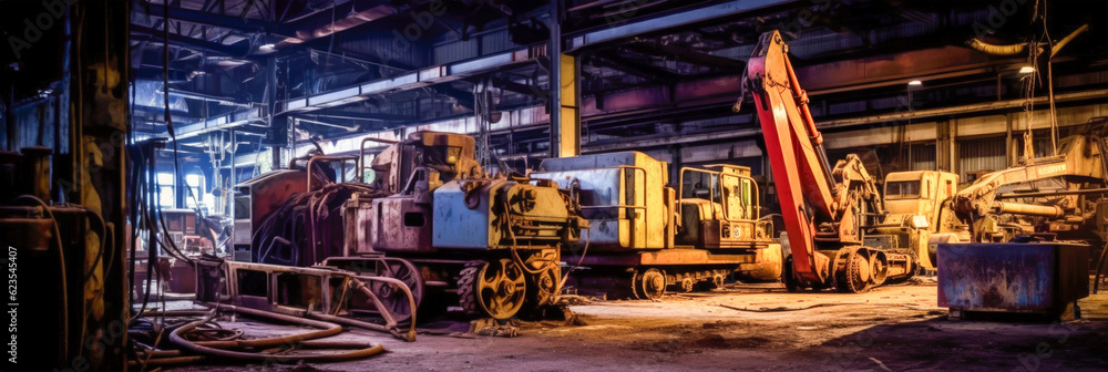 Poster workers inside a factory - generative ai