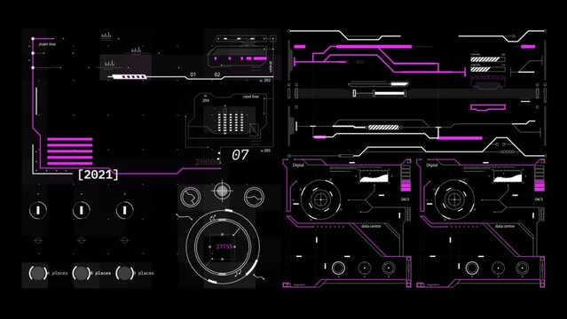 High Technology HUD Animation - Futuristic Wallpaper Alpha Channel no background
