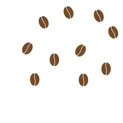 scattered coffee beans vector