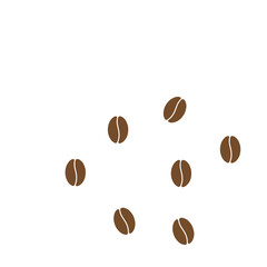 scattered coffee beans vector