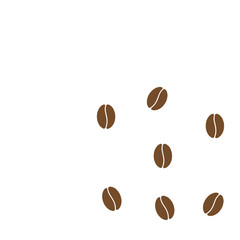 scattered coffee beans vector