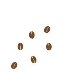 scattered coffee beans vector