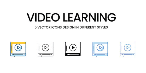 Paper Icon Design in Five style with Editable Stroke. Line, Solid, Flat Line, Duo Tone Color, and Color Gradient Line. Suitable for Web Page, Mobile App, UI, UX and GUI design.