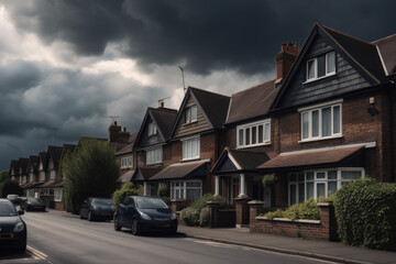 Fototapeta na wymiar Storm clouds brew over the housing market
