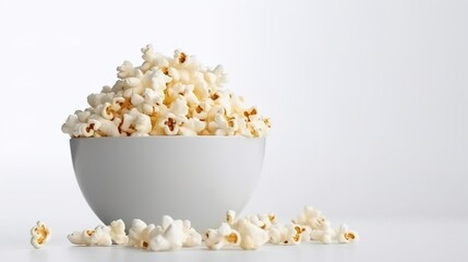 Fototapeta na wymiar Popcorn in a dish on the background. Generative AI