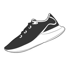 Black Sneaker Design Side View Shoes Pair Collection