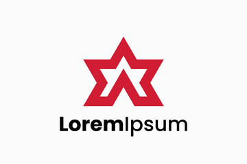 letter A with star Vector Logo Premium 