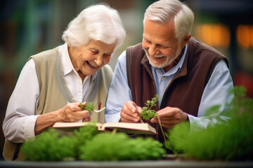 Happy active seniors spending time together - Generative AI