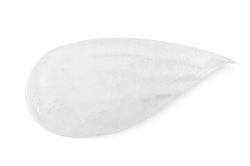 A large smear or drop of a transparent gel, serum. On an empty transparent background.