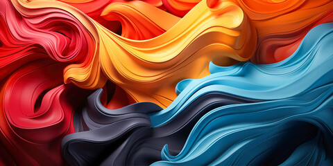 Fototapeta na wymiar Abstract colorful fluid painting with dynamic lines