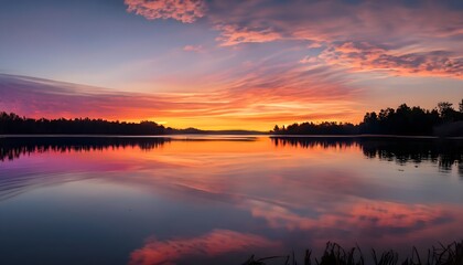 sunset over the lake - Generative AI