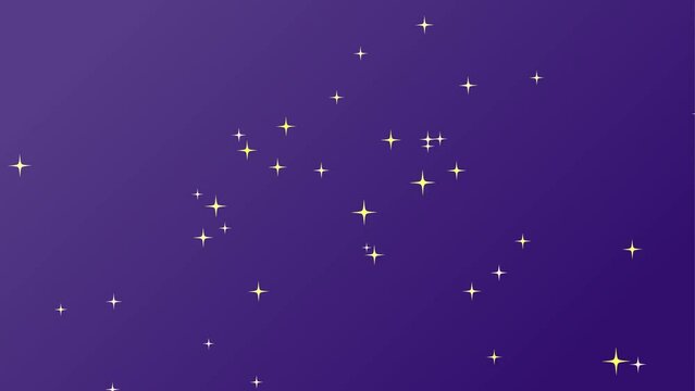 colorful stars background and 2d animation, night sky