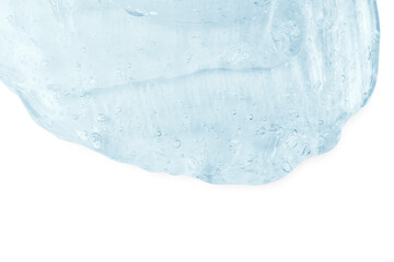 Fototapeta na wymiar Lots of flowing clear blue gel, serum. On an empty transparent background.