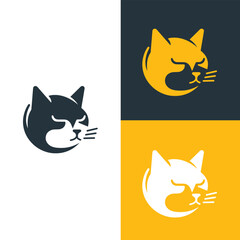 A Cat Logo Template Design Vector, an Emblem, a Design Concept, a Creative Symbol, an Icon.