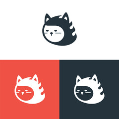 A Cat Logo Template Design Vector, an Emblem, a Design Concept, a Creative Symbol, an Icon.