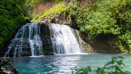 Fototapeta premium waterfall in the forest -Generative AI