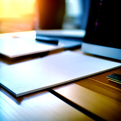 notebook and pen on wooden table