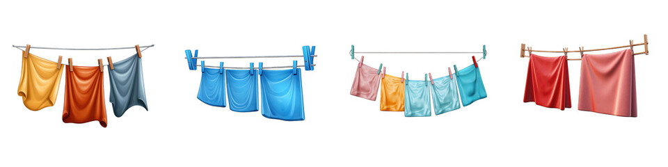 Washing Line clipart collection, vector, icons isolated on transparent background