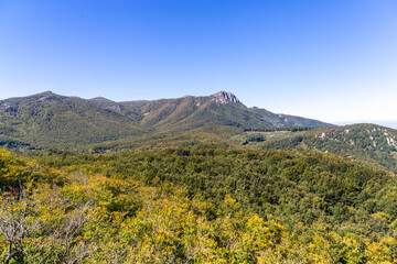 views of the mountains, in a natural park of Catalonia in Spain, you can see mountains that look like cliffs