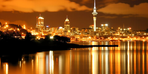 Auckland panoramic view New Zealand - Generative AI