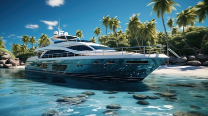 Fototapeta na wymiar luxury yacht in the sea, ocean
