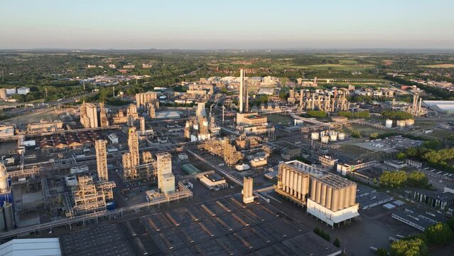 Large industrial complex around the intersection of the A2 and the A76 highway in Geleen, The Netherlands.